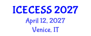 International Conference on Environmental, Cultural, Economic and Social Sustainability (ICECESS) April 12, 2027 - Venice, Italy International Conference on Environmental, Cultural, Economic and Social Sustainability (ICECESS) April 12, 2027 - Venice, Italy