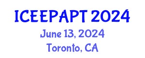 International Conference on Environmental Electrochemistry, Pollutant Analyses and Pollutant Treatment (ICEEPAPT) June 13, 2024 - Toronto, Canada