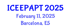 International Conference on Environmental Electrochemistry, Pollutant Analyses and Pollutant Treatment (ICEEPAPT) February 11, 2025 - Barcelona, Spain