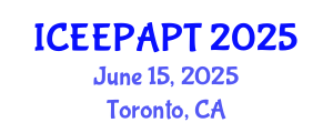 International Conference on Environmental Electrochemistry, Pollutant Analyses and Pollutant Treatment (ICEEPAPT) June 15, 2025 - Toronto, Canada