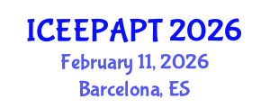 International Conference on Environmental Electrochemistry, Pollutant Analyses and Pollutant Treatment (ICEEPAPT) February 11, 2026 - Barcelona, Spain