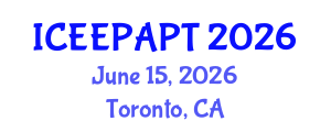 International Conference on Environmental Electrochemistry, Pollutant Analyses and Pollutant Treatment (ICEEPAPT) June 15, 2026 - Toronto, Canada