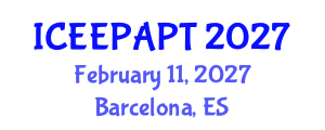 International Conference on Environmental Electrochemistry, Pollutant Analyses and Pollutant Treatment (ICEEPAPT) February 11, 2027 - Barcelona, Spain International Conference on Environmental Electrochemistry, Pollutant Analyses and Pollutant Treatment (ICEEPAPT) February 11, 2027 - Barcelona, Spain