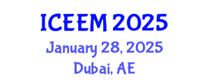International Conference on Environmental Engineering and Management (ICEEM) January 28, 2025 - Dubai, United Arab Emirates