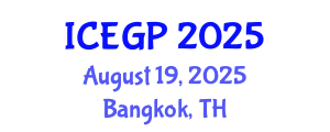 International Conference on Environmental Geology and Petroleum (ICEGP) August 19, 2025 - Bangkok, Thailand