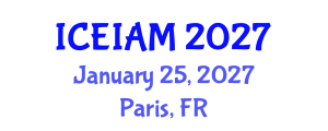 International Conference on Environmental, Industrial and Applied Microbiology (ICEIAM) January 25, 2027 - Paris, France International Conference on Environmental, Industrial and Applied Microbiology (ICEIAM) January 25, 2027 - Paris, France