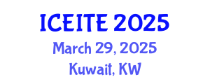 International Conference on Environmental, Infrastructure and Transportation Engineering (ICEITE) March 29, 2025 - Kuwait, Kuwait