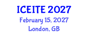 International Conference on Environmental, Infrastructure and Transportation Engineering (ICEITE) February 15, 2027 - London, United Kingdom International Conference on Environmental, Infrastructure and Transportation Engineering (ICEITE) February 15, 2027 - London, United Kingdom