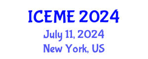 International Conference on Environmental Management and Engineering (ICEME) July 11, 2024 - New York, United States