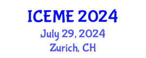 International Conference on Environmental Management and Engineering (ICEME) July 29, 2024 - Zurich, Switzerland