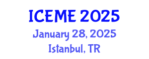 International Conference on Environmental Management and Engineering (ICEME) January 28, 2025 - Istanbul, Turkey