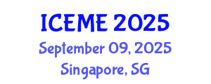 International Conference on Environmental Management and Engineering (ICEME) September 09, 2025 - Singapore, Singapore