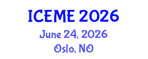 International Conference on Environmental Management and Engineering (ICEME) June 24, 2026 - Oslo, Norway