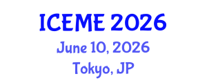 International Conference on Environmental Management and Engineering (ICEME) June 10, 2026 - Tokyo, Japan