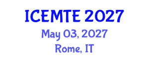 International Conference on Environmental Management, Technology and Engineering (ICEMTE) May 03, 2027 - Rome, Italy International Conference on Environmental Management, Technology and Engineering (ICEMTE) May 03, 2027 - Rome, Italy