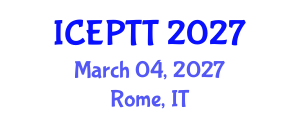 International Conference on Environmental Pollution and Treatment Technology (ICEPTT) March 04, 2027 - Rome, Italy International Conference on Environmental Pollution and Treatment Technology (ICEPTT) March 04, 2027 - Rome, Italy