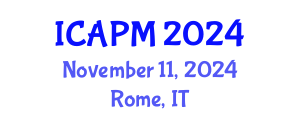 International Conference on Environmental Pollution Management (ICAPM) November 11, 2024 - Rome, Italy