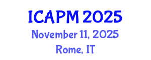 International Conference on Environmental Pollution Management (ICAPM) November 11, 2025 - Rome, Italy