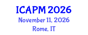 International Conference on Environmental Pollution Management (ICAPM) November 11, 2026 - Rome, Italy