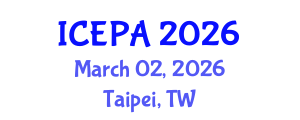 International Conference on Environmental Psychology and Architecture (ICEPA) March 02, 2026 - Taipei, Taiwan International Conference on Environmental Psychology and Architecture (ICEPA) March 02, 2026 - Taipei, Taiwan