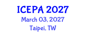 International Conference on Environmental Psychology and Architecture (ICEPA) March 03, 2027 - Taipei, Taiwan International Conference on Environmental Psychology and Architecture (ICEPA) March 03, 2027 - Taipei, Taiwan