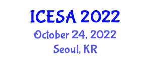 International Conference on Environmental Science and Applications (ICESA) October 24, 2022 - Seoul, Republic of Korea