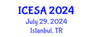International Conference on Environmental Science and Applications (ICESA) July 29, 2024 - Istanbul, Turkey