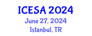 International Conference on Environmental Science and Applications (ICESA) June 27, 2024 - Istanbul, Turkey
