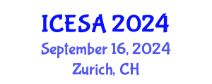International Conference on Environmental Science and Applications (ICESA) September 16, 2024 - Zurich, Switzerland