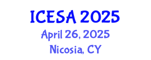 International Conference on Environmental Science and Applications (ICESA) April 26, 2025 - Nicosia, Cyprus