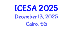 International Conference on Environmental Science and Applications (ICESA) December 13, 2025 - Cairo, Egypt