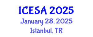 International Conference on Environmental Science and Applications (ICESA) January 28, 2025 - Istanbul, Turkey