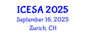 International Conference on Environmental Science and Applications (ICESA) September 16, 2025 - Zurich, Switzerland