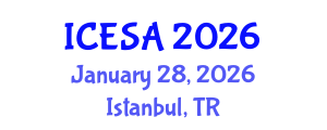International Conference on Environmental Science and Applications (ICESA) January 28, 2026 - Istanbul, Turkey