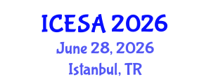 International Conference on Environmental Science and Applications (ICESA) June 28, 2026 - Istanbul, Turkey