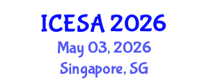 International Conference on Environmental Science and Applications (ICESA) May 03, 2026 - Singapore, Singapore