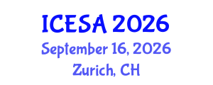 International Conference on Environmental Science and Applications (ICESA) September 16, 2026 - Zurich, Switzerland