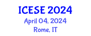 International Conference on Environmental Science and Engineering (ICESE) April 04, 2024 - Rome, Italy