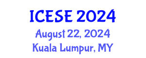 International Conference on Environmental Science and Engineering (ICESE) August 22, 2024 - Kuala Lumpur, Malaysia