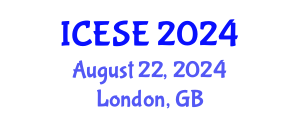 International Conference on Environmental Science and Engineering (ICESE) August 22, 2024 - London, United Kingdom
