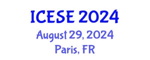 International Conference on Environmental Science and Engineering (ICESE) August 29, 2024 - Paris, France