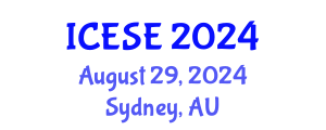 International Conference on Environmental Science and Engineering (ICESE) August 29, 2024 - Sydney, Australia