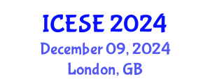 International Conference on Environmental Science and Engineering (ICESE) December 09, 2024 - London, United Kingdom