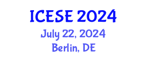 International Conference on Environmental Science and Engineering (ICESE) July 22, 2024 - Berlin, Germany