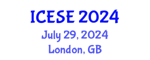International Conference on Environmental Science and Engineering (ICESE) July 29, 2024 - London, United Kingdom