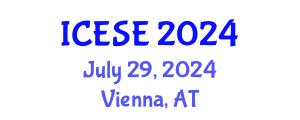 International Conference on Environmental Science and Engineering (ICESE) July 29, 2024 - Vienna, Austria