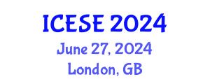 International Conference on Environmental Science and Engineering (ICESE) June 27, 2024 - London, United Kingdom