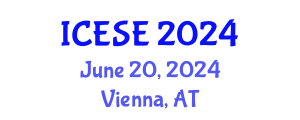 International Conference on Environmental Science and Engineering (ICESE) June 20, 2024 - Vienna, Austria