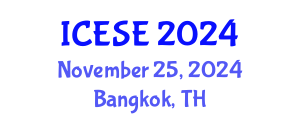 International Conference on Environmental Science and Engineering (ICESE) November 25, 2024 - Bangkok, Thailand