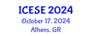 International Conference on Environmental Science and Engineering (ICESE) October 17, 2024 - Athens, Greece